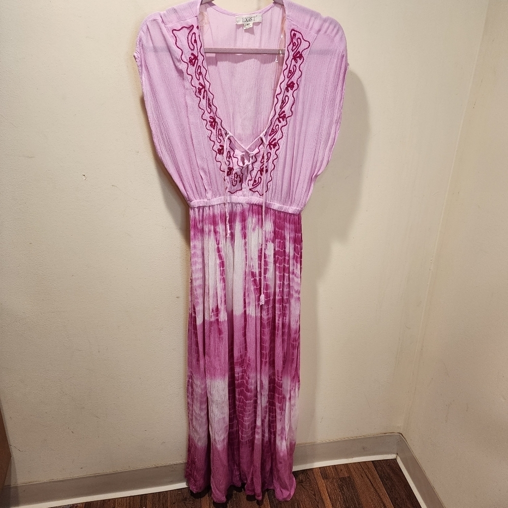 EXIST Women's Pink Tie Dye Maxi dress size M - Picture 2 of 14
